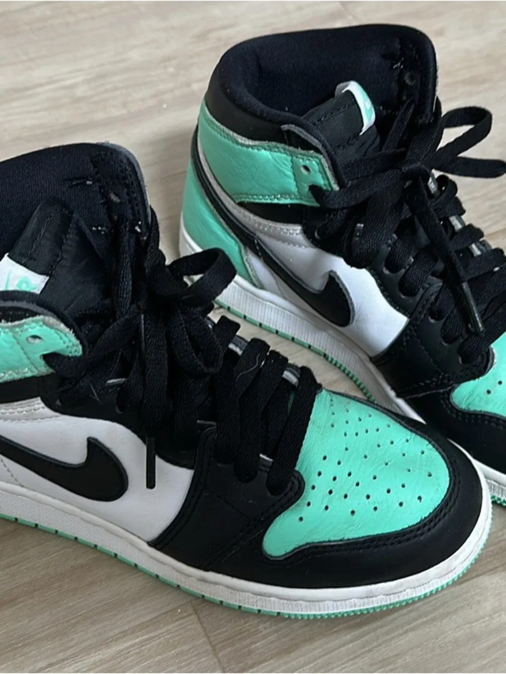 Nike Air Jordan 1 Mid — Black, White & Mint
